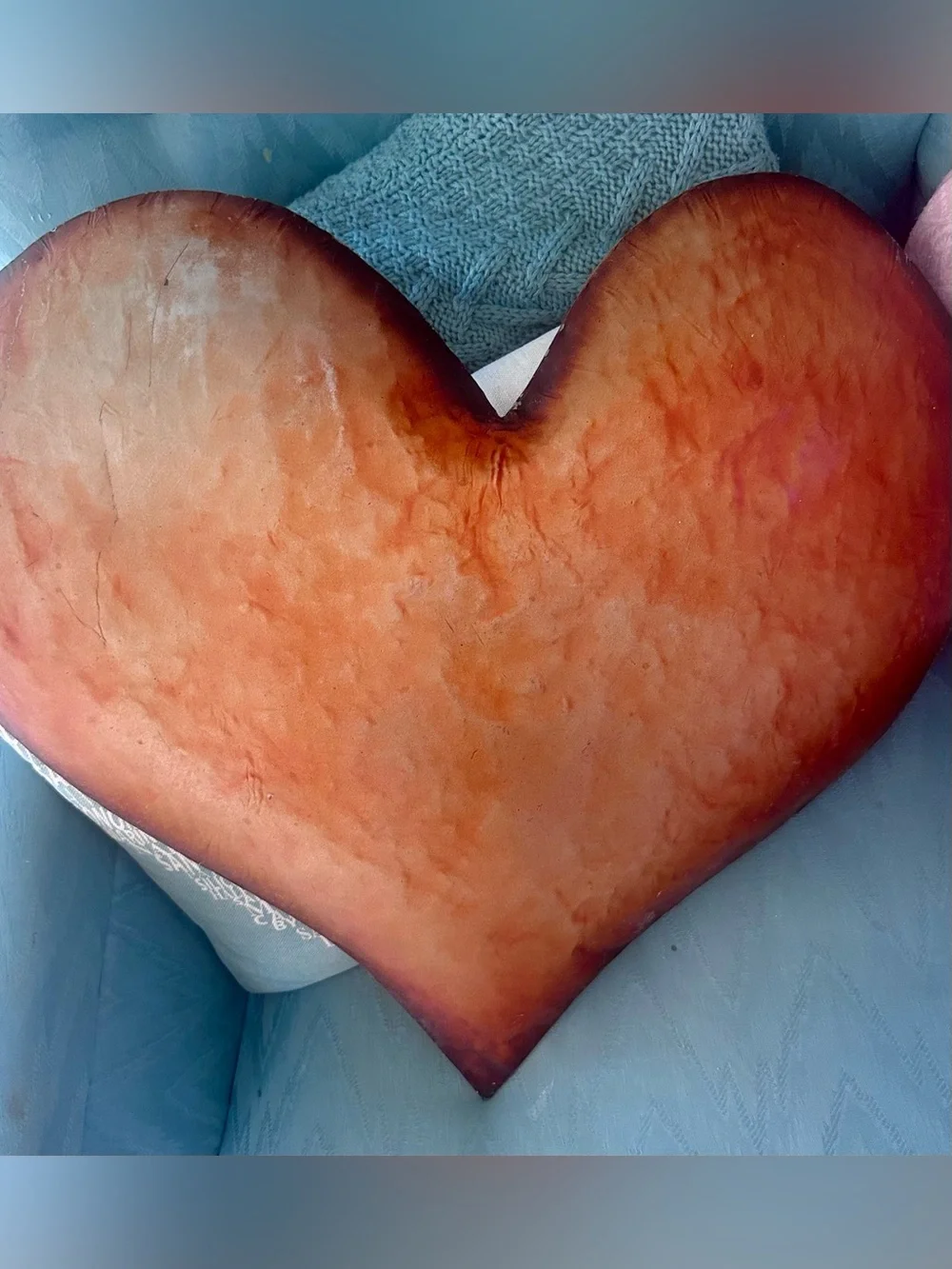 Heart-Shaped Decorative Wall Hanging  in Rust/Burnt Red